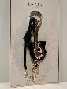 La Via Firenze 3 in 1 Puppy Bag Charm. Made in Italy.